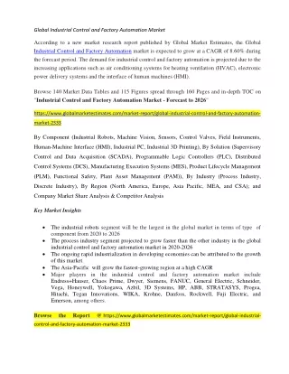global industrial control and factory automation