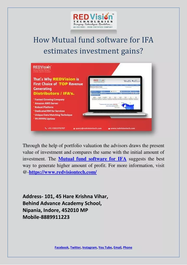 how mutual fund software for ifa estimates