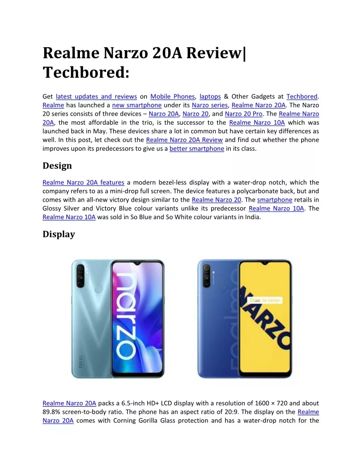 realme narzo 20a review techbored