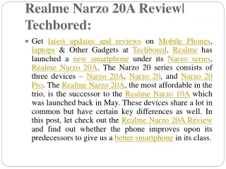 Realme Narzo 20A Review| Techbored: