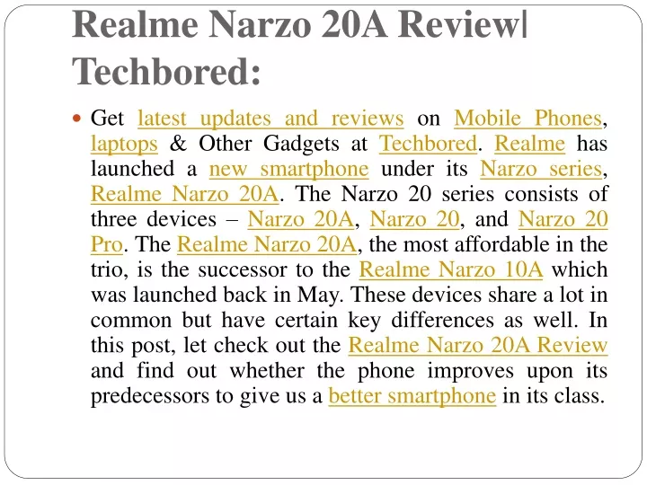 realme narzo 20a review techbored