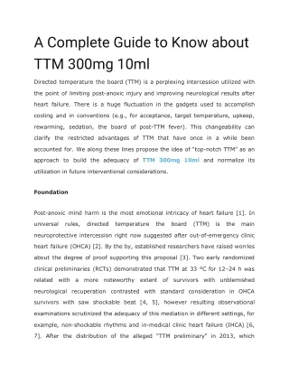a complete guide to know about ttm 300mg 10ml