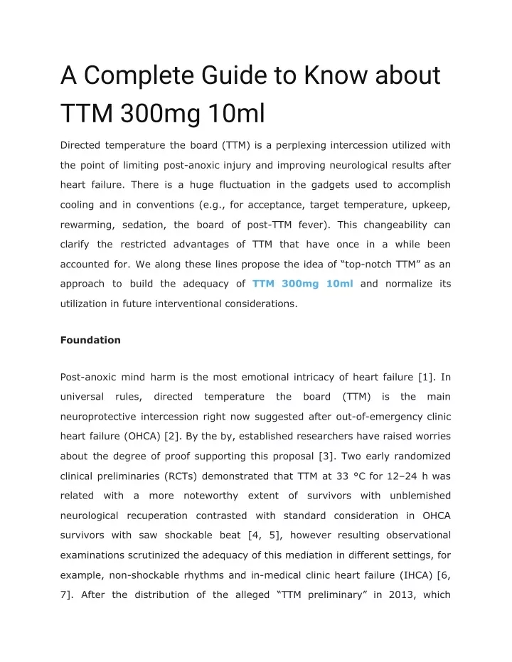 a complete guide to know about ttm 300mg 10ml