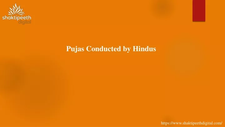 pujas conducted by hindus