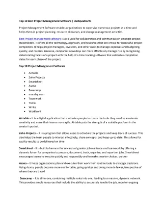 top 10 best project management software