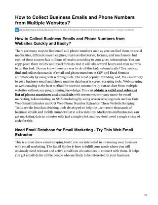 how to collect business emails and phone numbers
