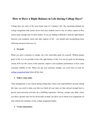 how to have a right balance in life during