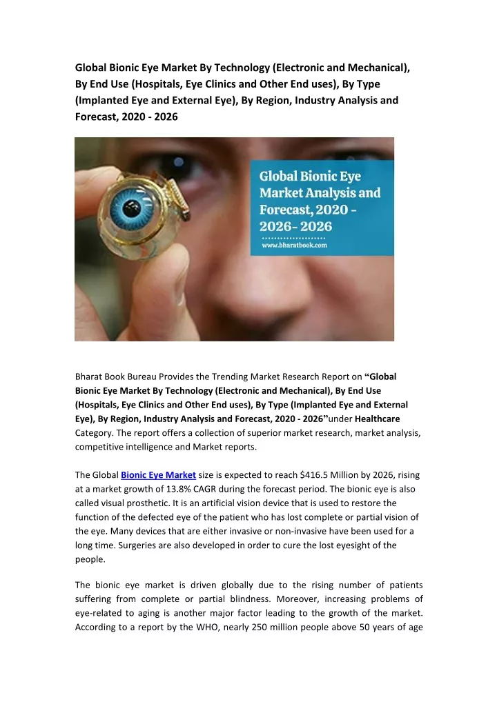 global bionic eye market by technology electronic