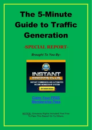 The 5-Minute Guide to Traffic Generation