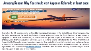 amazing reason why you should visit aspen