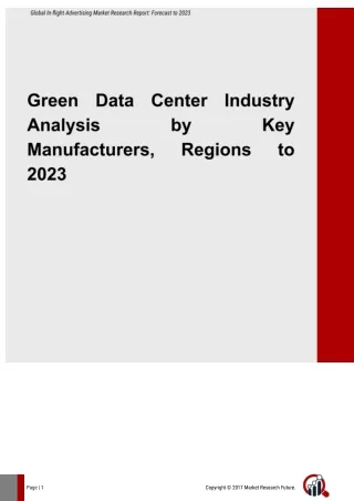 Green Data Center Industry Set for Massive Progress in the Nearby Future