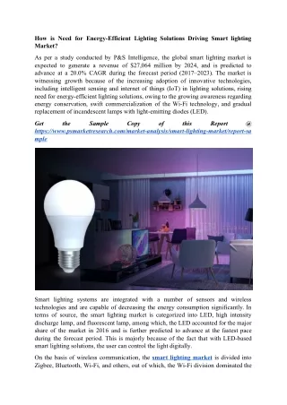 how is need for energy efficient lighting