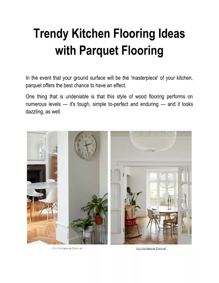 trendy kitchen flooring ideas with parquet