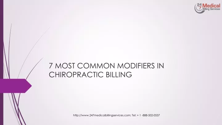 7 most common modifiers in chiropractic billing
