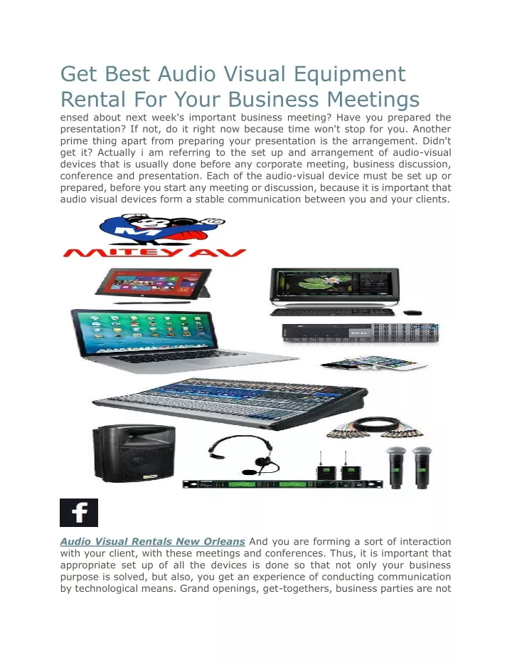 get best audio visual equipment rental for your