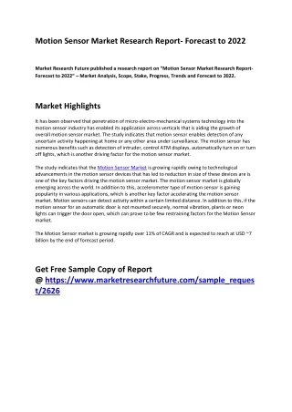 motion sensor market research report forecast