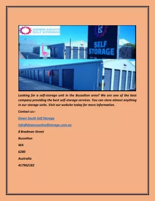 Self-Storage Unit Company in Busselton