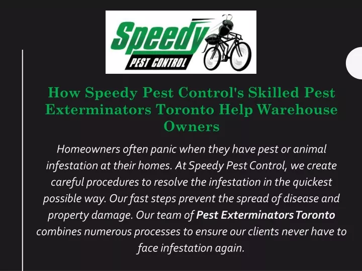 how speedy pest control s skilled pest exterminators toronto help warehouse owners