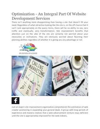 optimization an integral part of website