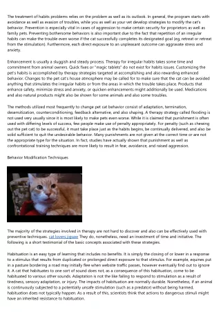 Useful Info Regarding the Treatment of Behavior Issues in Cats