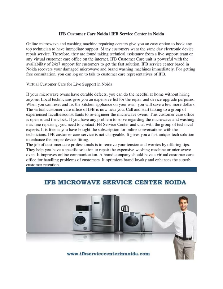 ifb customer care noida ifb service center