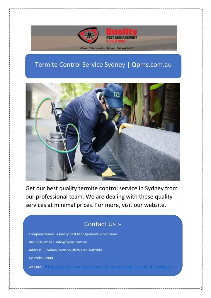 termite control service sydney qpms com au