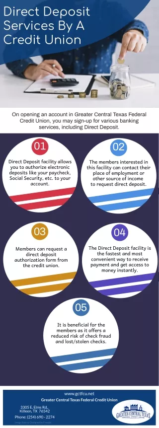 direct deposit services by a credit union