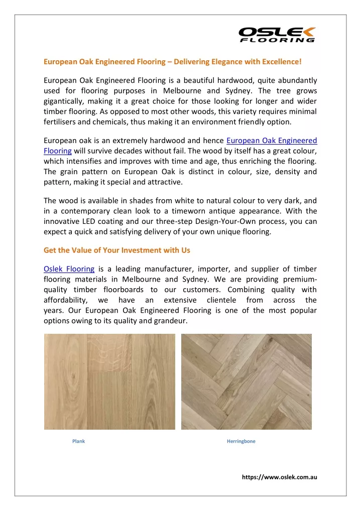 european oak engineered flooring delivering