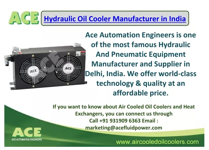 hydraulic oil cooler manufacturer in india