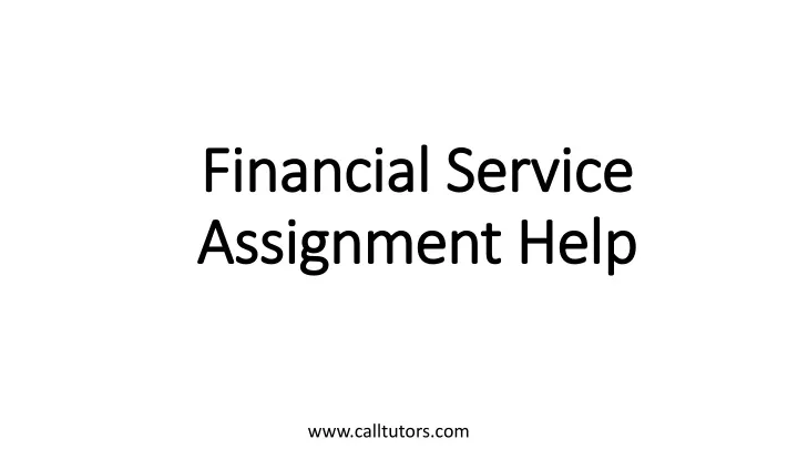 financial service assignment help