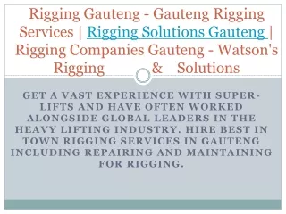 rigging gauteng gauteng rigging services rigging
