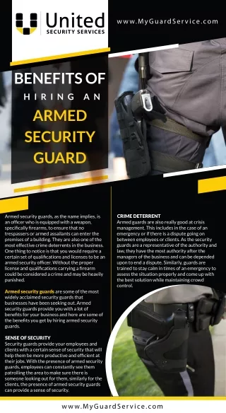 Armed Guard Services- United Security Services | Best Security Services