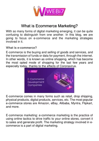 what is ecommerce marketing with so many forms