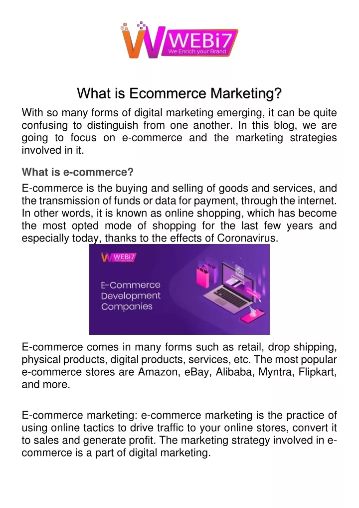 what is ecommerce marketing with so many forms