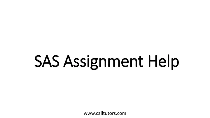 sas assignment help