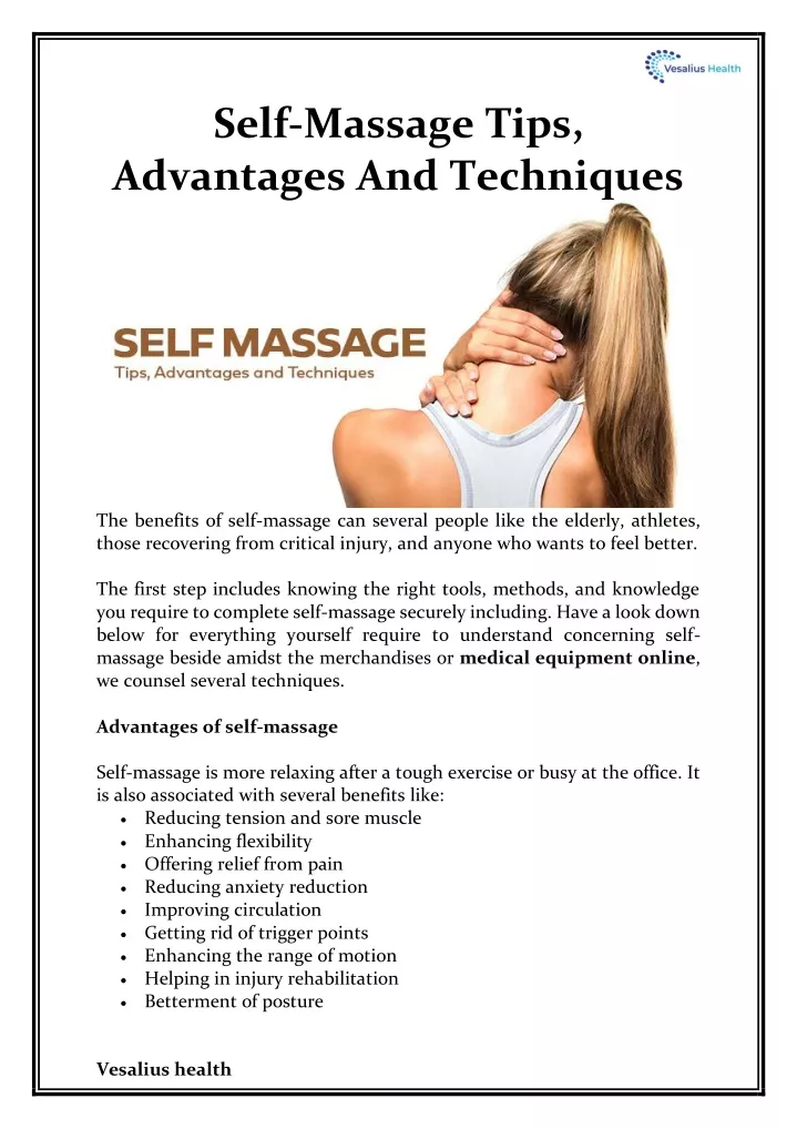 self massage tips advantages and techniques