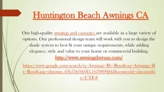Huntington Beach Awnings CA