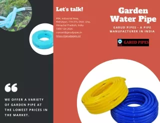 Buy The Best Garden Water Pipe Online
