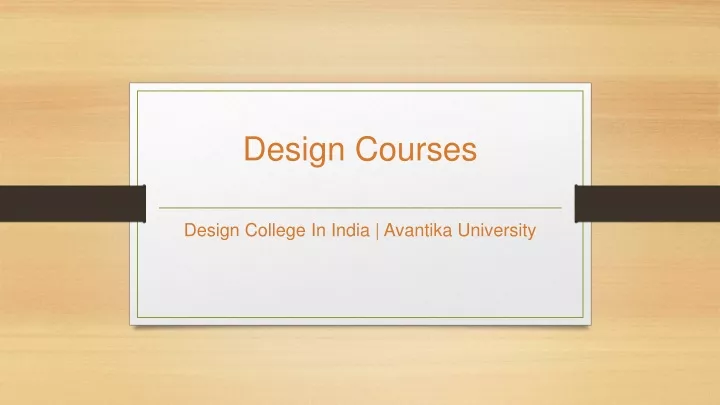 design courses