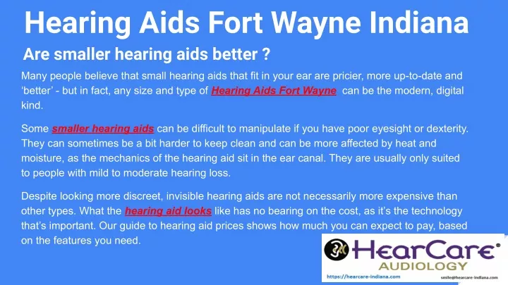 hearing aids fort wayne indiana are smaller