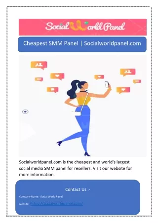 Cheapest SMM Panel | Socialworldpanel.com