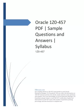 oracle 1z0 457 pdf sample questions and answers