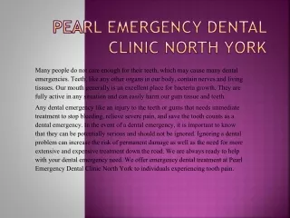 Pearl Emergency Dental Clinic North York