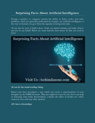 Surprising Facts About Artificial Intelligence