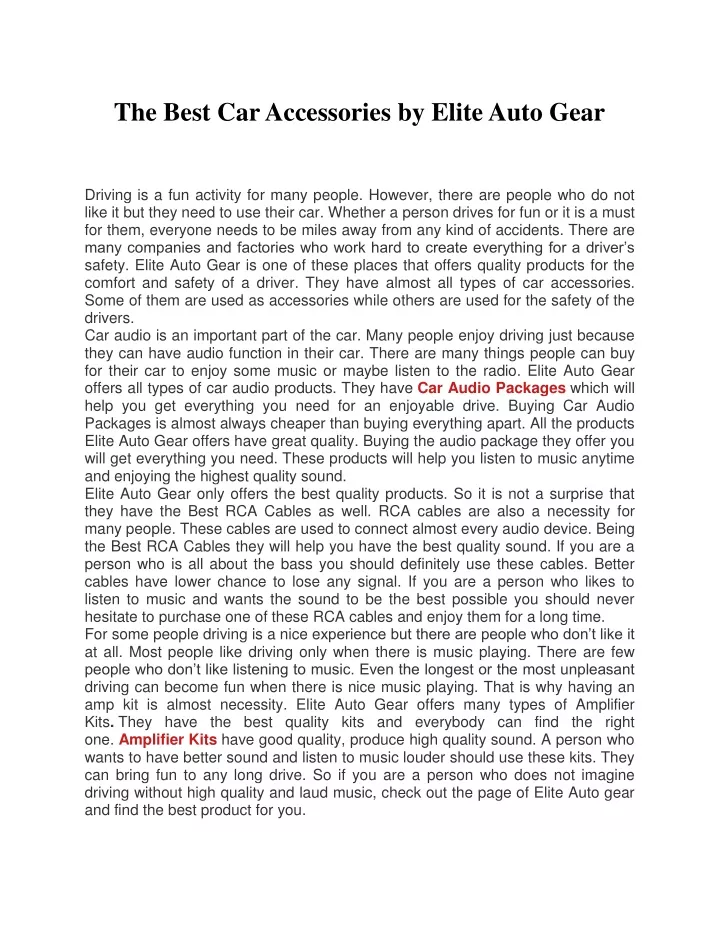 the best car accessories by elite auto gear
