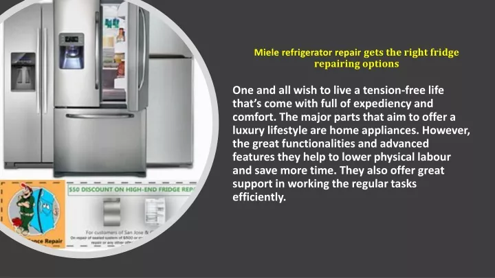 miele refrigerator repair gets the right fridge repairing options