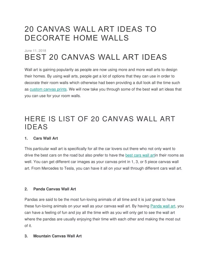20 canvas wall art ideas to decorate home walls