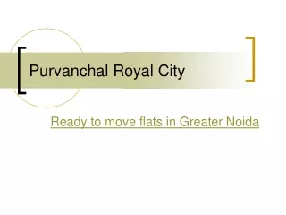 Ready to move flats in Greater Noida