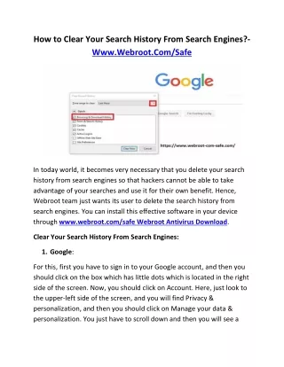 how to clear your search history from search