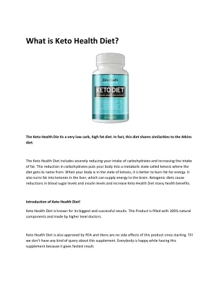 Keto Health Diet